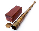 Vintage Brass Telescope Victorian 1915  Martine  Antique  Full Functional  with Wooden Gift Box  20 Inch